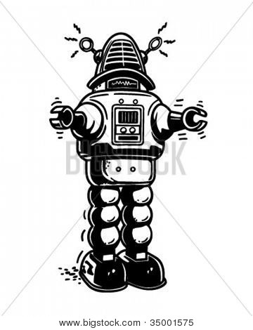 Poster: Mister Robot Retro Clipart Illustration