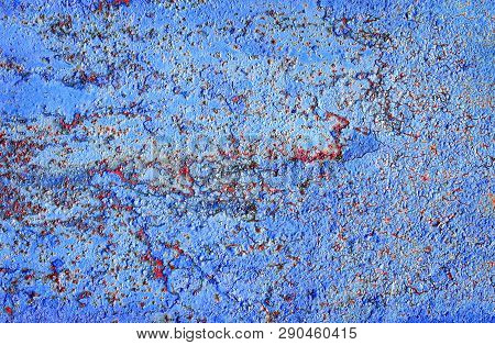 Poster: Blue Rusty Metal Texture Background