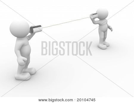 Picture or Photo of 3d people icon communication at tin -This is a 3d render illustration