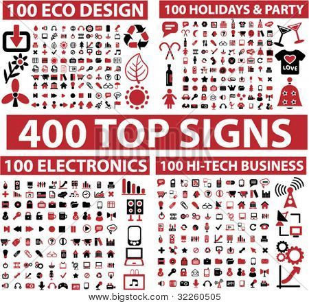 Picture or Photo of 400 top signs. vector