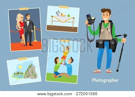 Poster: Photographer With Camera Or Tripod