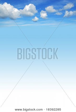 Picture or Photo of Beautiful blue sky background with white fluffy clouds