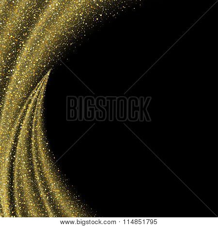 abstract vector gold dust glitter star wave background poster id gold and black background