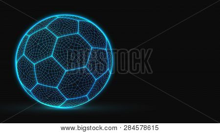Poster: Cyberpunk Style Soccer Ball Lowpoly