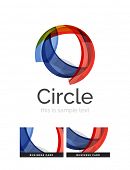 Circle logo. Transparent overlapping swirl shapes. Modern clean business icon. Vector illustration.