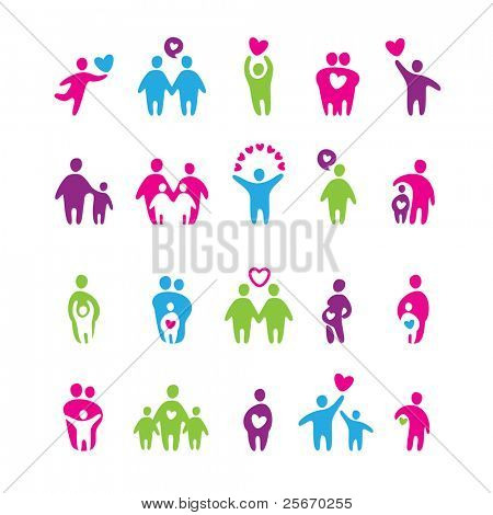 Picture or Photo of Set of icons - love and family
