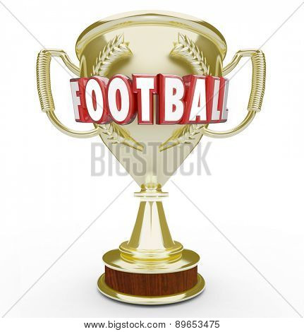 Poster: Football word in red 3d