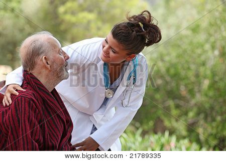 Picture or Photo of Nurse showing care to patient