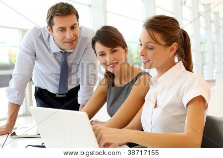 Picture or Photo of Business presentation on laptop computer