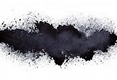 Stripe of spilt black paint - grunge abstract background - raster illustration