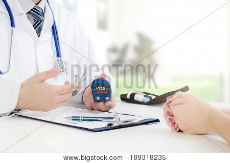 diabetes medical consultation in the doctor s office poster id 189318235